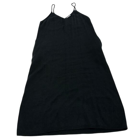 Mod Ref Dress Womens Small Black Knit V Neck Midi Pockets - Picture 1 of 10